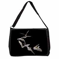 Bats in Flight Large Black Laptop Shoulder Bag School/College