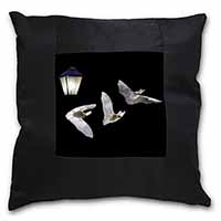 Bats by Lantern Night Light Black Satin Feel Scatter Cushion