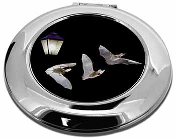 Bats by Lantern Night Light Make-Up Round Compact Mirror