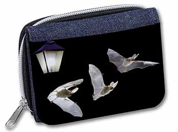 Bats by Lantern Night Light Unisex Denim Purse Wallet