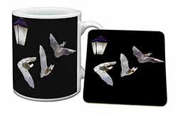 Bats by Lantern Night Light Mug and Coaster Set