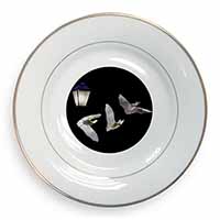 Bats by Lantern Night Light Gold Rim Plate Printed Full Colour in Gift Box