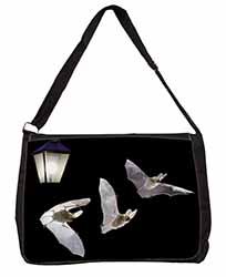 Bats by Lantern Night Light Large Black Laptop Shoulder Bag School/College