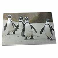 Large Glass Cutting Chopping Board Penguins on Sandy Beach