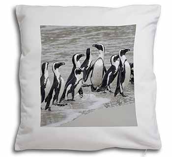 Sea Penguins Soft White Velvet Feel Scatter Cushion