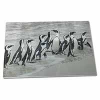 Large Glass Cutting Chopping Board Sea Penguins