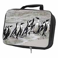 Sea Penguins Black Insulated School Lunch Box/Picnic Bag