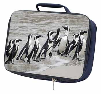 Sea Penguins Navy Insulated School Lunch Box/Picnic Bag