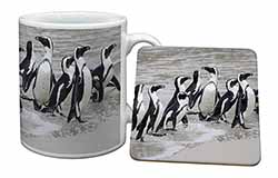 Sea Penguins Mug and Coaster Set