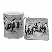 Sea Penguins Mug and Coaster Set