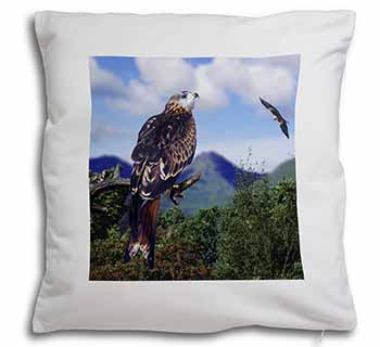 Red Kite Bird of Prey Soft White Velvet Feel Scatter Cushion