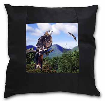 Red Kite Bird of Prey Black Satin Feel Scatter Cushion