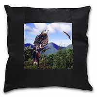 Red Kite Bird of Prey Black Satin Feel Scatter Cushion