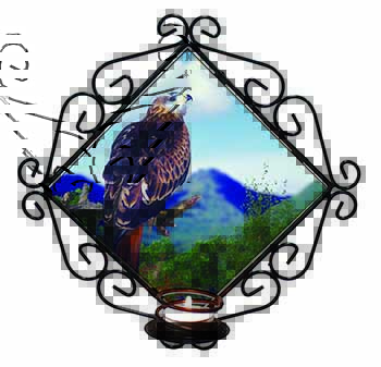 Red Kite Bird of Prey Wrought Iron Wall Art Candle Holder
