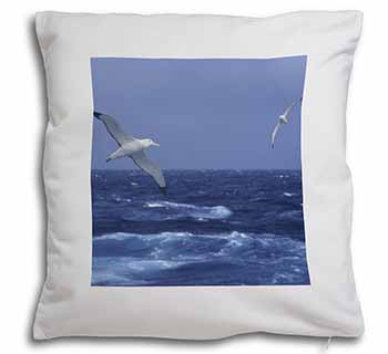 Sea Albatross Flying Free Soft White Velvet Feel Scatter Cushion