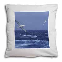 Sea Albatross Flying Free Soft White Velvet Feel Scatter Cushion - Advanta Group