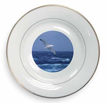 Sea Albatross Flying Free Gold Rim Plate Printed Full Colour in Gift Box