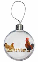 Hen, Chicks and Cockerel Christmas Bauble