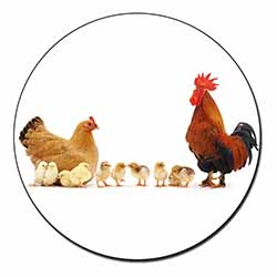 Hen, Chicks and Cockerel Fridge Magnet Printed Full Colour