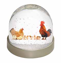 Hen, Chicks and Cockerel Snow Globe Photo Waterball