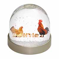 Hen, Chicks and Cockerel Snow Globe Photo Waterball