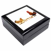 Hen, Chicks and Cockerel Keepsake/Jewellery Box