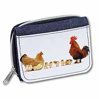 Hen, Chicks and Cockerel Unisex Denim Purse Wallet