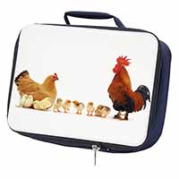 Hen, Chicks and Cockerel Navy Insulated School Lunch Box/Picnic Bag