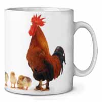 Hen, Chicks and Cockerel Ceramic 10oz Coffee Mug/Tea Cup