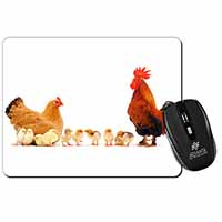 Hen, Chicks and Cockerel Computer Mouse Mat