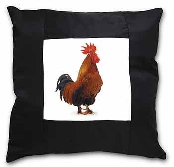 Morning Call Cockerel Black Satin Feel Scatter Cushion