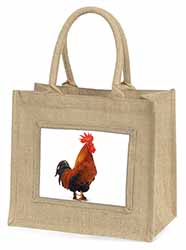 Morning Call Cockerel Natural/Beige Jute Large Shopping Bag