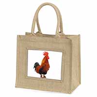 Morning Call Cockerel Natural/Beige Jute Large Shopping Bag
