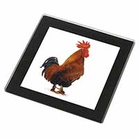 Morning Call Cockerel Black Rim High Quality Glass Coaster