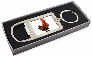 Morning Call Cockerel Chrome Metal Bottle Opener Keyring in Box