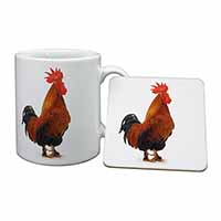 Morning Call Cockerel Mug and Coaster Set