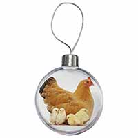 Hen with Baby Chicks Christmas Bauble