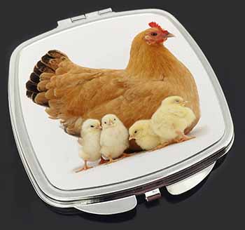 Hen with Baby Chicks Make-Up Compact Mirror