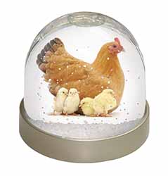 Hen with Baby Chicks Snow Globe Photo Waterball