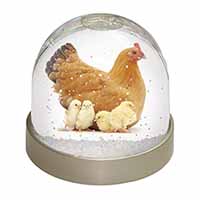 Hen with Baby Chicks Snow Globe Photo Waterball