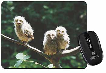 Baby Owls on Branch Computer Mouse Mat