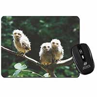 Baby Owls on Branch Computer Mouse Mat