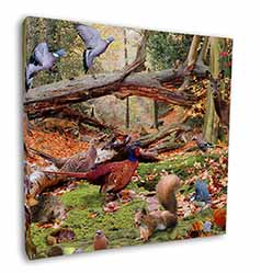 Forest Wildlife Animals Square Canvas 12"x12" Wall Art Picture Print