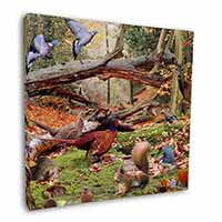 Forest Wildlife Animals Square Canvas 12"x12" Wall Art Picture Print