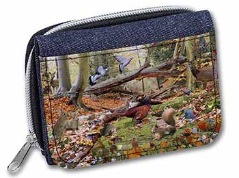 Forest Wildlife Animals Unisex Denim Purse Wallet