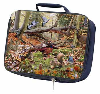 Forest Wildlife Animals Navy Insulated School Lunch Box/Picnic Bag
