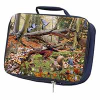 Forest Wildlife Animals Navy Insulated School Lunch Box/Picnic Bag