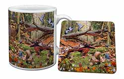 Forest Wildlife Animals Mug and Coaster Set