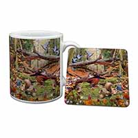 Forest Wildlife Animals Mug and Coaster Set
