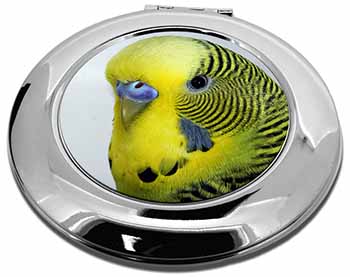 Yellow Budgerigar, Budgie Make-Up Round Compact Mirror